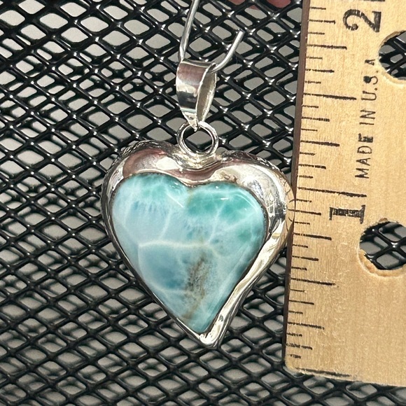 NEW Sterling Silver Larimar Heart - Picture 3 of 4